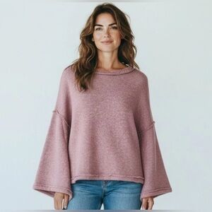 SUNDANCE Purple Sweater Bell Sleeves Wool Blend Hippie Boho Women’s Sz S